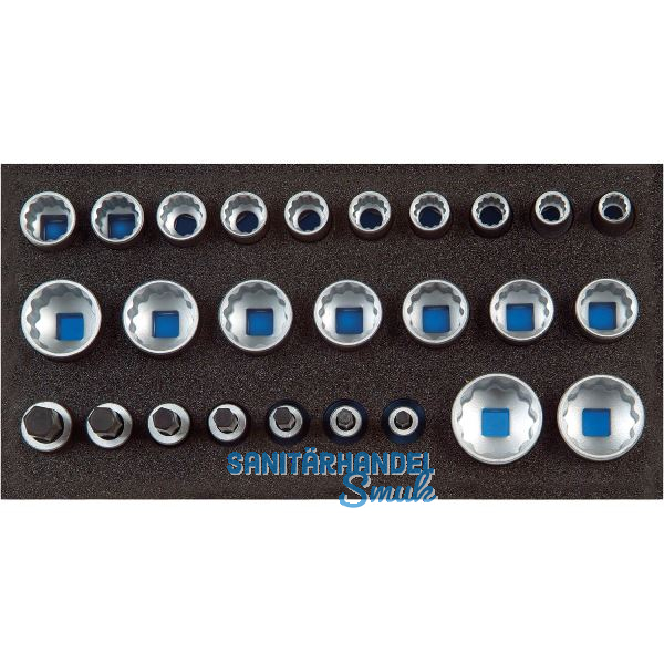 GEDORE Satz Steckschl�ssel-Eins�tze 1/2" 1500 CT1-D19 in 1/3 CT-Modul 26-teilig