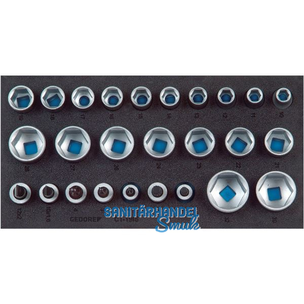 GEDORE Satz Steckschl�ssel-Eins�tze 1/2" 1500 CT1-19IS in 1/3 CT-Modul 26-teilig