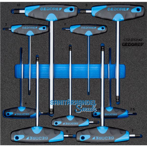 GEDORE Winkelschraubendreher-Satz 1500 CT2-DT 2142 in 2/3 CT-Modul 9-teilig