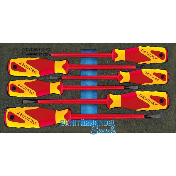 GEDORE VDE Schraubendreher-Satz 1500 CT1-VDE 2170 PZ in 1/3 CT-Modul 6-teilig