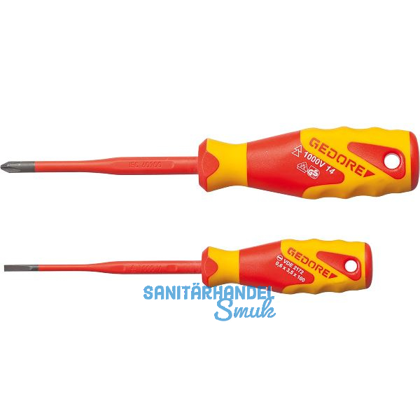 GEDORE VDE-Schraubendreher-Satz SlimDrive 2162-2172 PH-02 Schlitz/PH 2-teilig