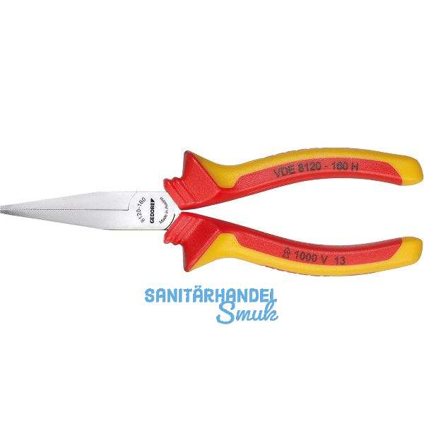 GEDORE Flachzange VDE 8120 H lange Backen H�llenisolierter Griff L�nge 160 mm