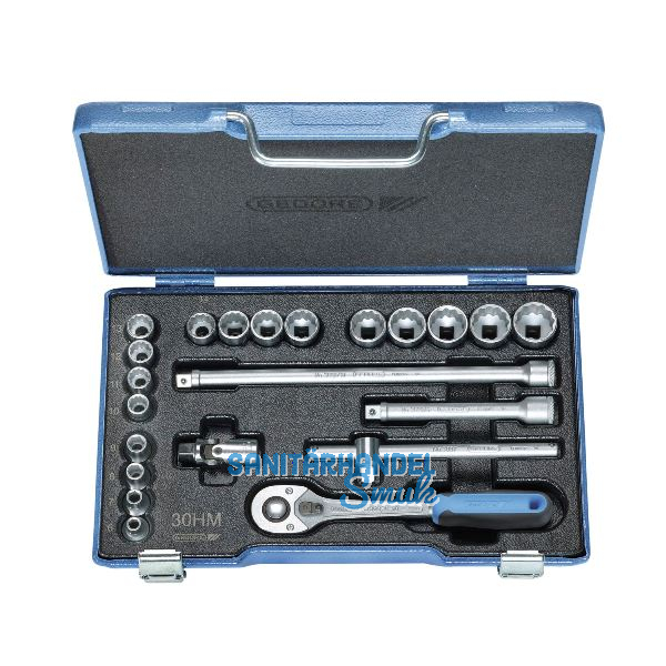 GEDORE Steckschl�ssel-Satz D30HMU-3 3/8"vierkant mit Umschaltknarre 22-teilig