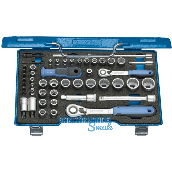 GEDORE Steckschl�ssel-Satz D30TX20U-20 1/4"u 3/8"vkt. mit Umschaltknarre 50-tlg