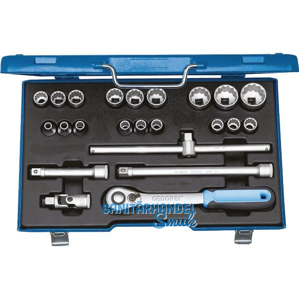 GEDORE Steckschl�ssel-Satz D 19 EMU-20 1/2"vierkant mit Umschaltknarre 23-teilig