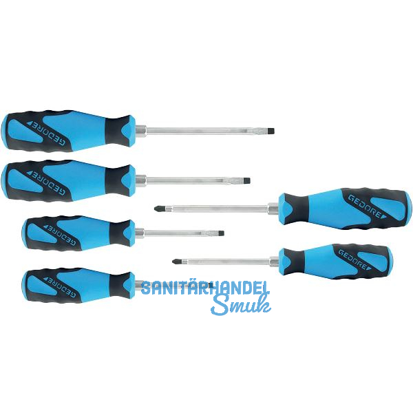 GEDORE Schraubendreher-Satz mit Schlagkappe 2154 PH 06 Schlitz/Phillips 6-teilig