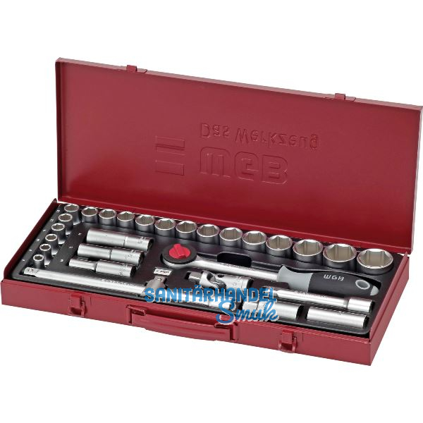 WGB Steckschl�ssel-Satz No. 3880 1/2" vierkant mit Umschaltknarre 29-teilig
