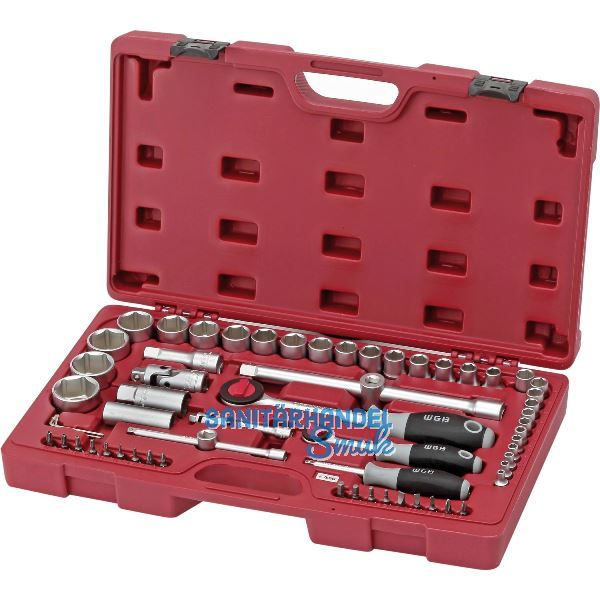 WGB Steckschl�ssel-Satz 1/4"+1/2" vierkant mit Umschaltknarre 65-teilig