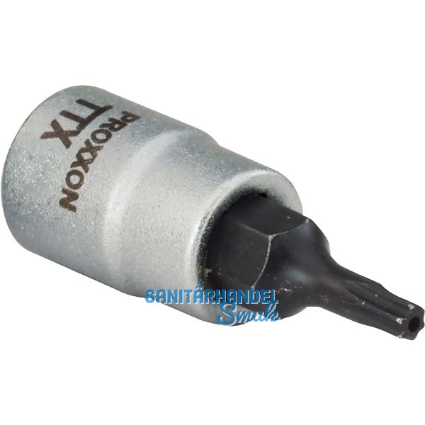PROXXON Schraubendreher-Einsatz 1/4" vierkant mit Bohrung TX 20