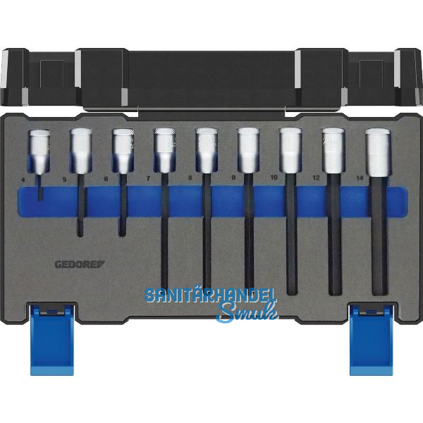 GEDORE Schraubendreher-Einsatz-Satz lang IN19-009 1/2"vierkant 9-teilig