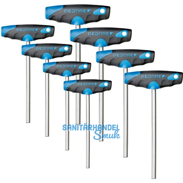 GEDORE Schraubendreher-Satz mit 2K-T-Griff 2142 Sechskant 8-teilig