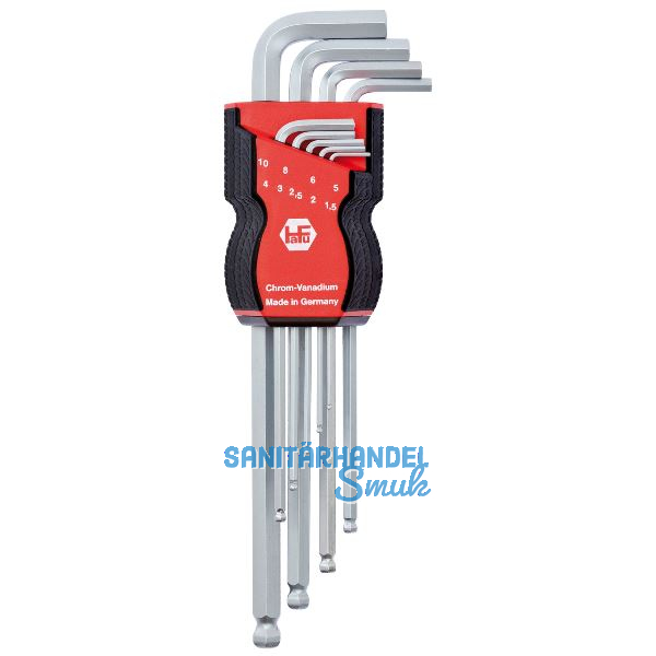 HAFU Sechskant Stiftschl�ssel-Satz extra lang mit Kugelkopf Gr. 1,5-10 mm 9-tlg.