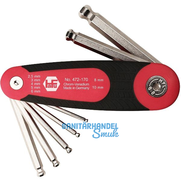 HAFU Sechskant Stiftschl�ssel mit Kugelkopf im Klapphalter Serie 472 7-teilig