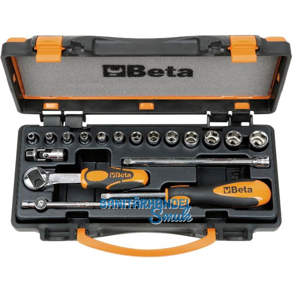 BETA Steckschl�ssel-Satz 900/C13-5 1/4"vierkant mit Umschaltknarre 18-teilig