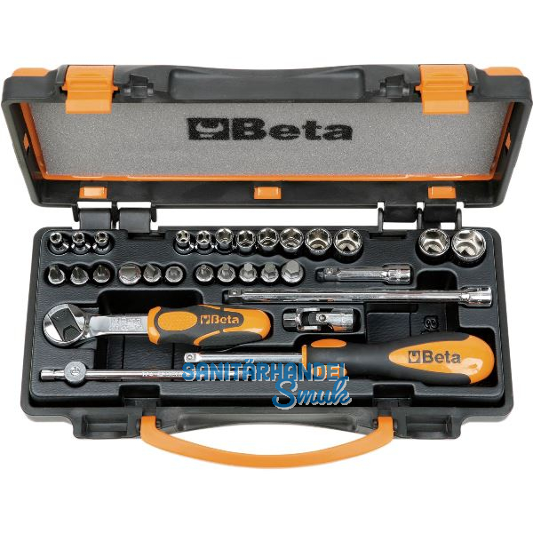 BETA Steckschl�ssel-Satz 900/C24 1/4"vierkant mit Umschaltknarre 30-teilig