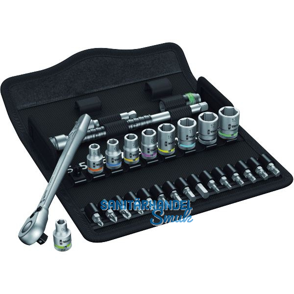 WERA Steckschl�ssel-Satz Zyklop Metall 1/4" mit Umschaltknarre 28-teilig