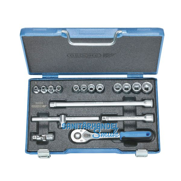GEDORE Steckschl�ssel-Satz D30GMU-10 3/8" vierkant mit Umschaltknarre 17-teilig