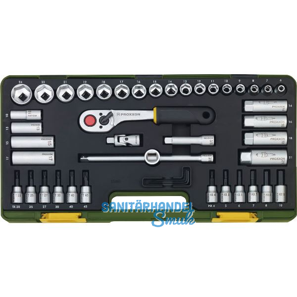 PROXXON Steckschl�ssel-Satz 3/8"vierkant mit Umschaltknarre 47-teilig