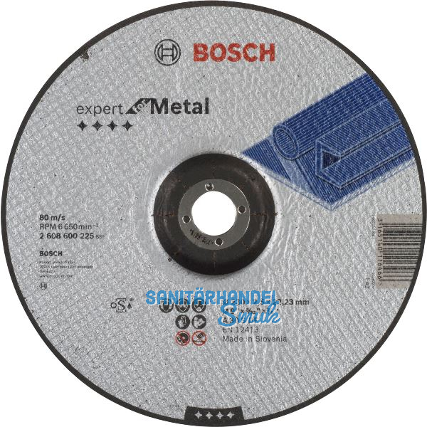 BOSCH Trennscheibe gekr�pft 230 x 2.5 mm Metall