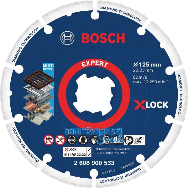 BOSCH Diamant-Trennscheibe 125 x 22,23 mm f�r Metall X-LOCK