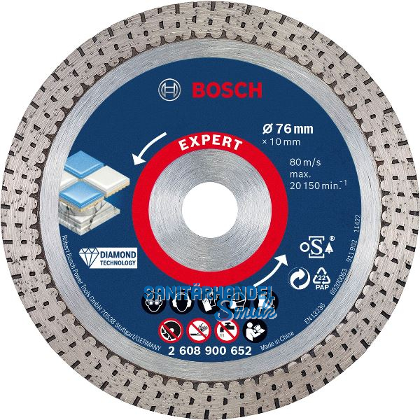 BOSCH Diamant-Trennscheibe 76 x 10 mm f�r Fliesen