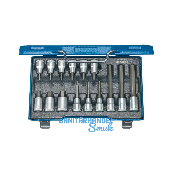 GEDORE Schraubendreher-Einsatz-Satz IN19LKM 1/2"vierkant 15-teilig