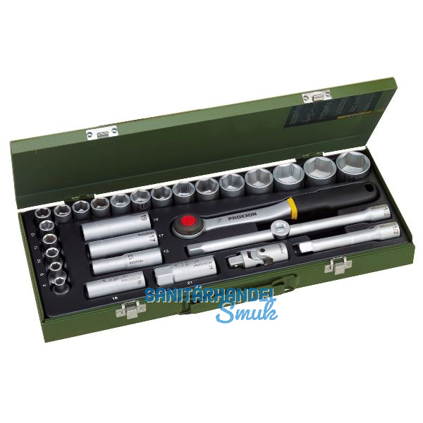 PROXXON Steckschl�ssel-Satz 1/2"vierkant mit Umschaltknarre 29-teilig