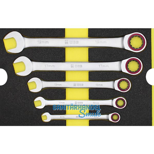 WGB Moflex Modul M Ringmaulschl�ssel mit Ratsche 6190 5-teilig