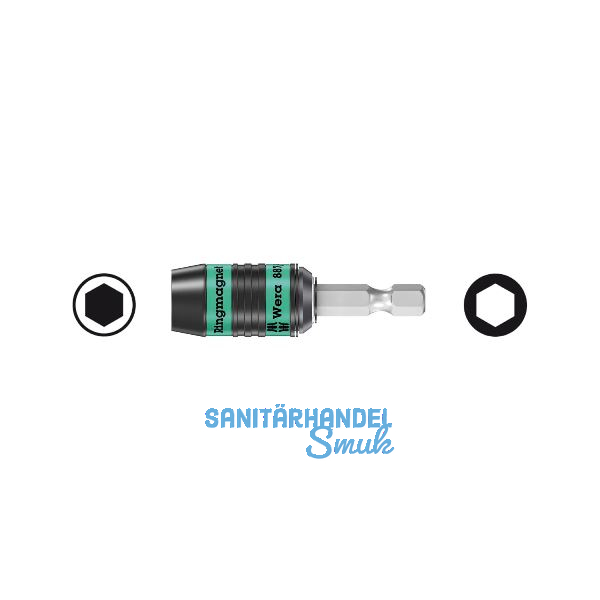 WERA Universal Bithalter Rapidaptor 887/4RR mit Ringmagnet 1/4"sechskant 57 mm