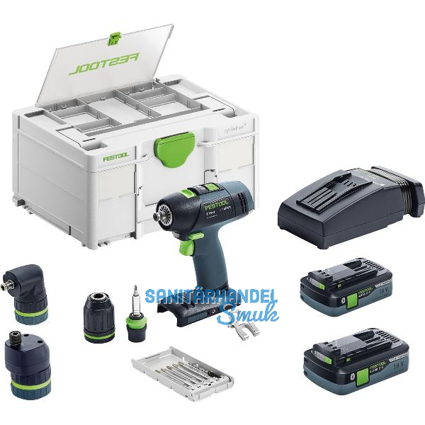 FESTOOL Akku-Bohrschrauber T 18+3 HPC 4,0 I-Set 18 Volt / 4,0 Ah (IEC) Li-Ion