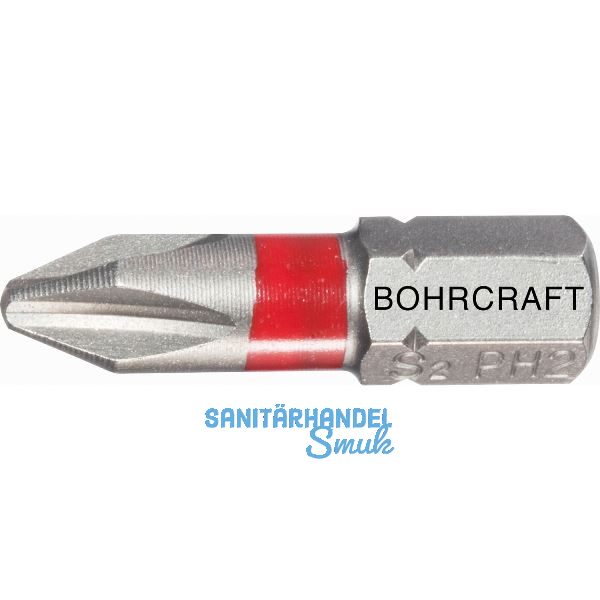 BOHRCRAFT Bit-Einsatz mit Farbring 1/4"sechskant PH 2 L�nge 25 mm