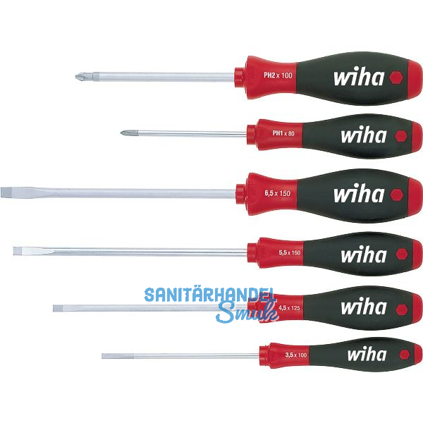 WIHA E-Schraubendreher Set SoftFinisch Schlitz/Phillips 6-teilig