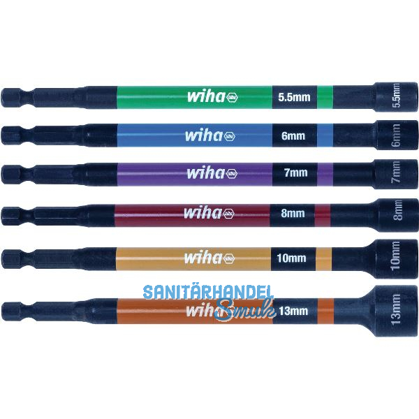 WIHA Steckschl�ssel-Satz m. Magnet 1/4"sechskant f. Au�ensechskant 6-tlg.