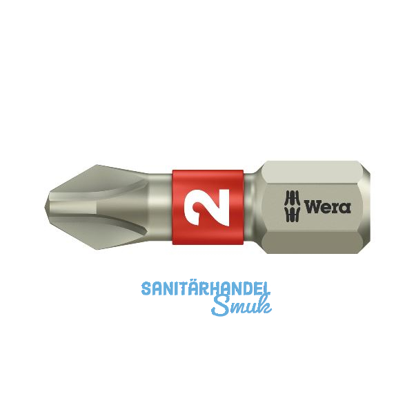 WERA Bit-Einsatz Edelstahl 3851/1TS 1/4"sechskant PH 2/25 mm Phillips
