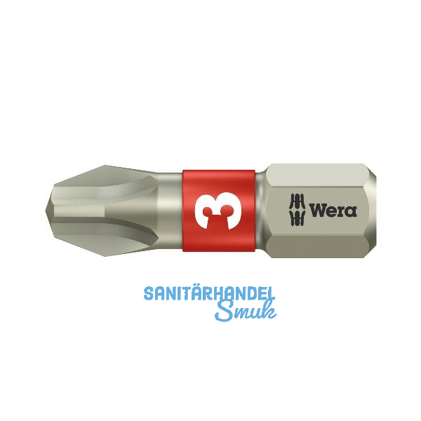 WERA Bit-Einsatz Edelstahl 3851/1TS 1/4"sechskant PH 3/25 mm Phillips