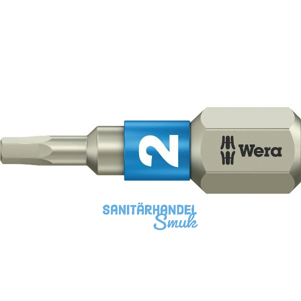 WERA Bit-Einsatz Edelstahl 3840/1TS 1/4"sechskant 2.0/25 mm Innensechskant