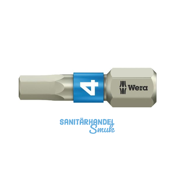 WERA Bit-Einsatz Edelstahl 3840/1TS 1/4"sechskant 4.0/25 mm Innensechskant