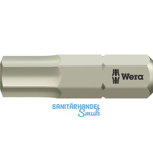 WERA Bit-Einsatz Edelstahl 3840/1TS 1/4"sechskant 6.0/25 mm Innensechskant