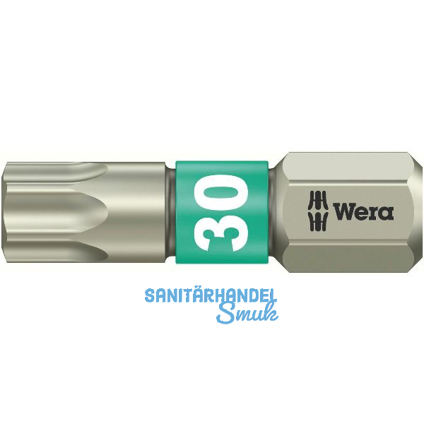 WERA Bit-Einsatz Edelstahl 3867/1TS 1/4"sechskant TX30/25 mm Torx�