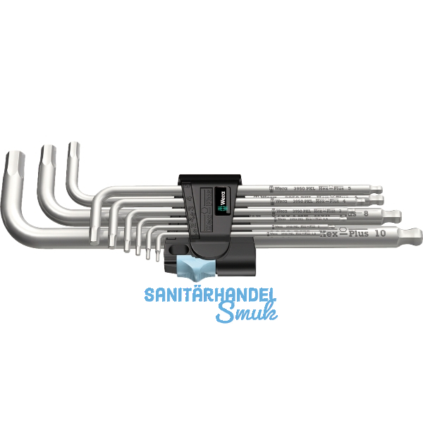 WERA Sechskant Stiftschl�ssel-Satz 3950/9 Hex-Plus Edelstahl Kugelkopf 1.5-10 mm