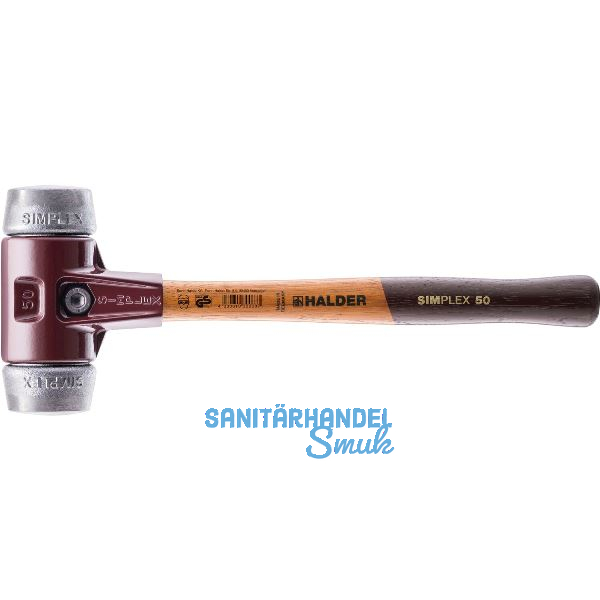 HALDER Schonhammer Temperguss Kopf � 40 mm Alu Hickory Stiel