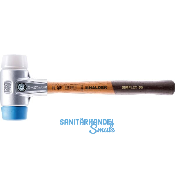 HALDER Schonhammer Alu Kopf � 60 mm TPE-Soft/Superplastik Hickory Stiel