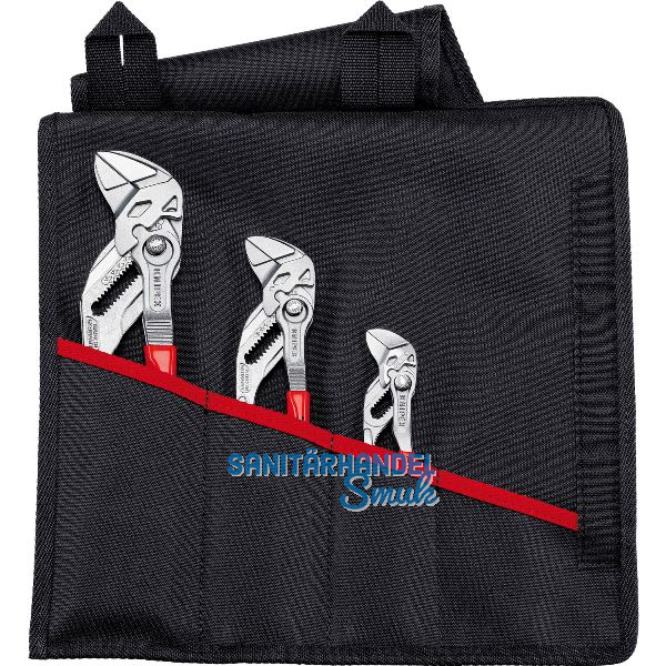KNIPEX Zangenschl�ssel-Set 001955S6 3-teilig in Rolltasche, SW 23-52 mm