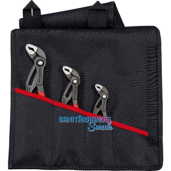 KNIPEX Wasserpumpenzangen-Set Cobra 001955S8, 3-teilig in Rolltasche SW 27-46 mm