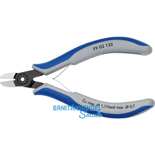 KNIPEX Pr�zisions-Elektronik-Seitenschneider 7902 DIN 9654 rund, Facette, 125 mm