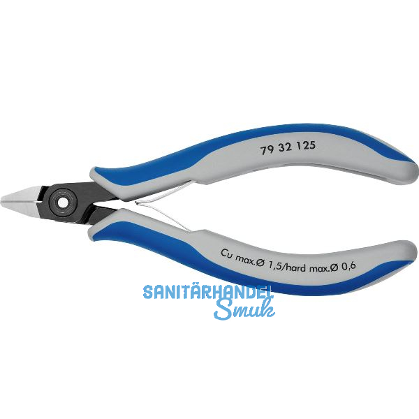 KNIPEX Pr�zisions-Elektronik-Seitenschneider 7932 DIN 9654 spitz Facette L=125mm