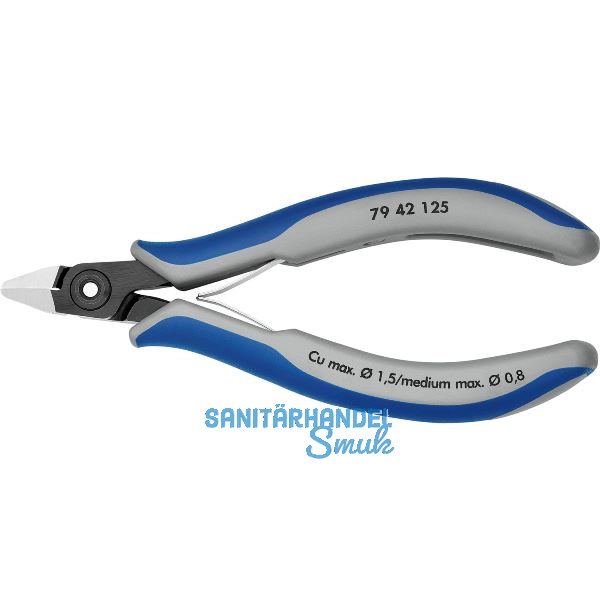 KNIPEX Pr�zisions-Elektronik-Seitenschneider 7942 DIN 9654 spitz, L=125mm