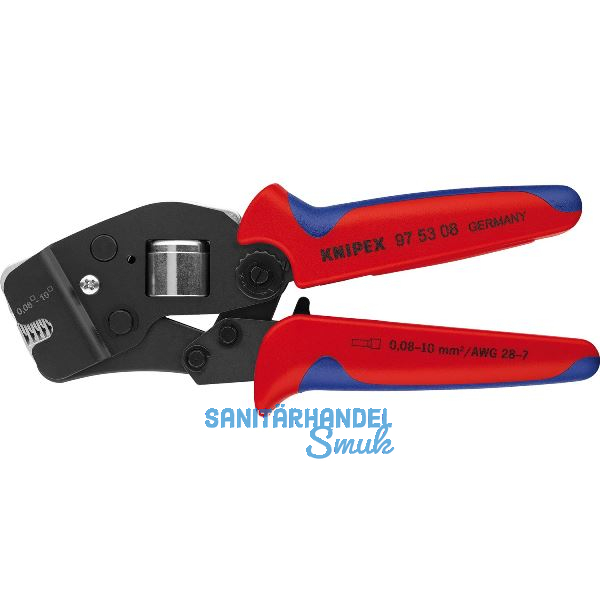 KNIPEX Crimpzange selbsteinstellend Fronteinf�hrung 0,08-10 mm�, L=190 mm