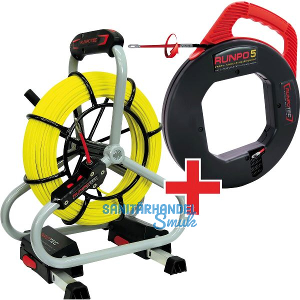 RUNPOTEC Kabeleinziehger�t Set RUNPO5 + Glasfaserstab 60m