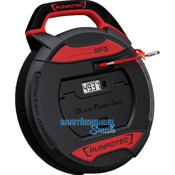 RUNPOTEC Kabeleinziehger�t GF3 50 m mit Meterz�hler